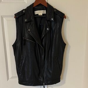 Treasure & Bond Black Leather Vest